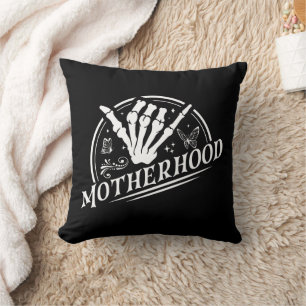 Coussin Retro Motherhood Rock Skeleton Sarcastic Mom Cadea