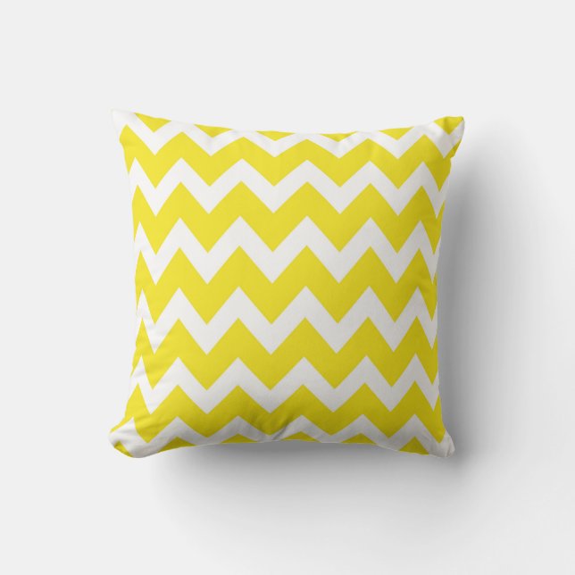 Coussin Rétro motif de zigzag JAUNE (Recto)