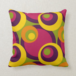 Coussin Rétro motif géométrique moderne de cercles