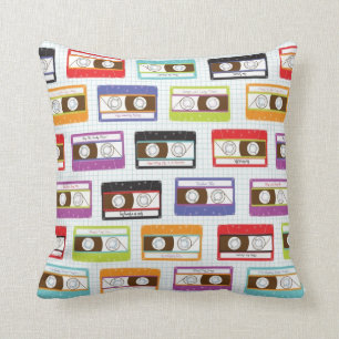 Coussin Rétro motif indépendant d'enregistreur à casset