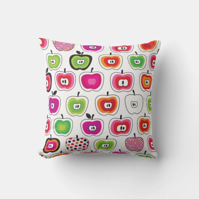 Coussin Rétro motif mignon de pomme (Recto)