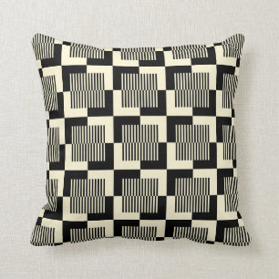 Coussin Rétro motif noir et bronzage