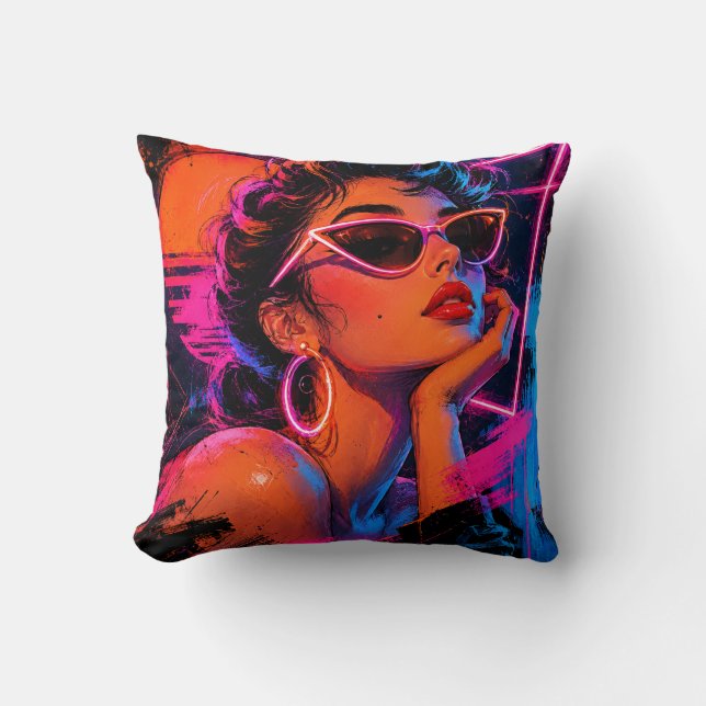 Coussin Rétro Néon (Recto)