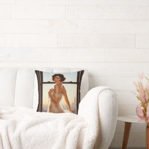 Coussin Retro Old School Pin-up Girl
