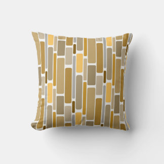 Coussin Retro Orange Brown and Gold Blocks