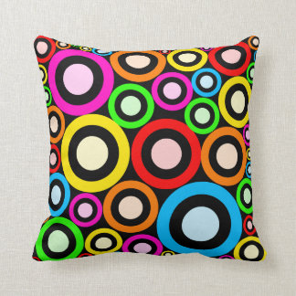 Coussin Rétro papier peint coloré d'anneaux