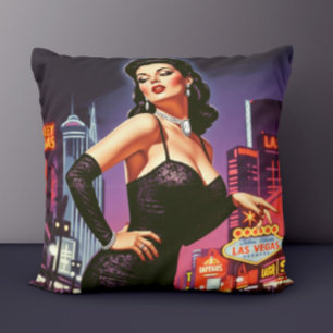 Coussin Rétro Pin-up Las Vegas
