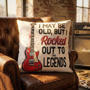 Coussin Retro Rock Guitare Classique Musique Nostalgie Des