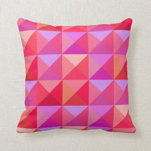 Coussin Rétro rose géométrique