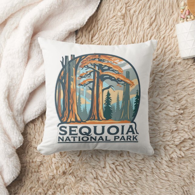 Coussin retro Sequoia National Park Giant Sequoia Trees (Couverture)