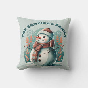 Coussin Retro Snowman Joyeux Noël Joyeux Jour de Noël Mids