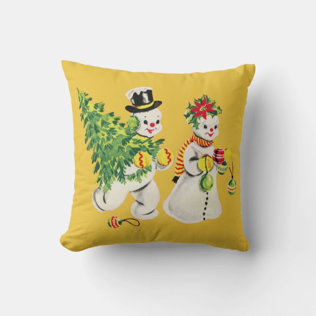 Coussin Retro Snowmen (Recto)