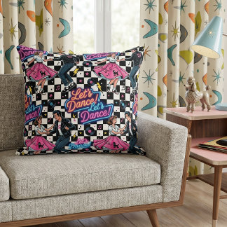 Coussin Retro Sock Hop des années 1950 "Dansons !"