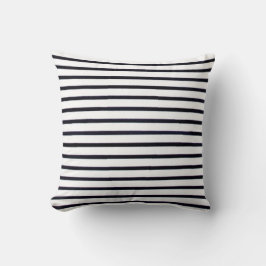 Coussin Rétro-Style-Rayé-Noir-Blanc-Coussin-Ensembles