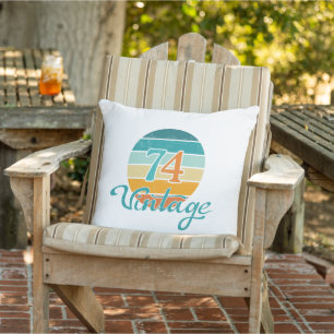 Coussin Retro Sunset 74 Vintage en détresse