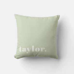 Coussin Retro Typographie Mint Green Personnalisé