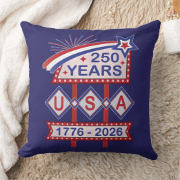 Coussin Retro USA 250th Anniversary Marquee Sign 1776-2026