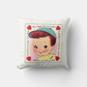 Coussin Retro Valentine fille et garçon