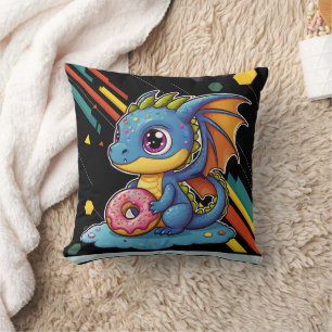 Coussin Rétro Vibing mignon Dragon Big Print