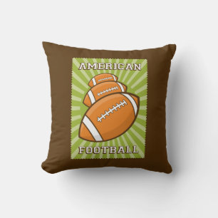 Coussin Retro Vintage Brown Green 3 Football américain