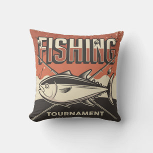 Coussin Retro Vintage Classic Grunge tournoi de poisson ma