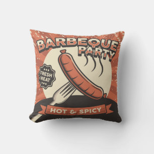Coussin Retro Vintage classique Grunge Barbeque party