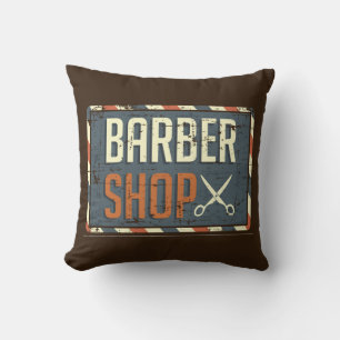 Coussin Retro Vintage Man Cave rustique Barbier Signal