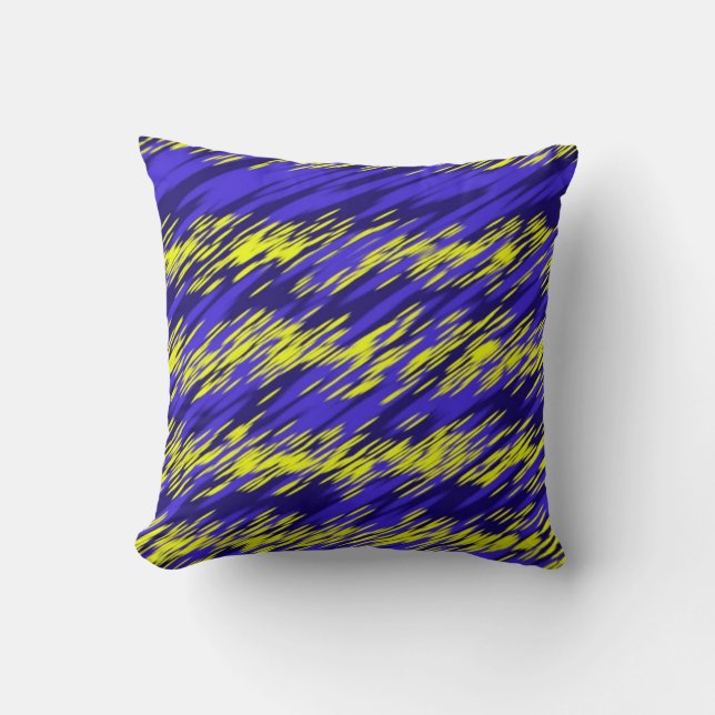 Coussin Retro Yellow and blue Abstract stripes geometric  (Recto)