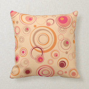 Coussin Rétros cercles espiègles roses