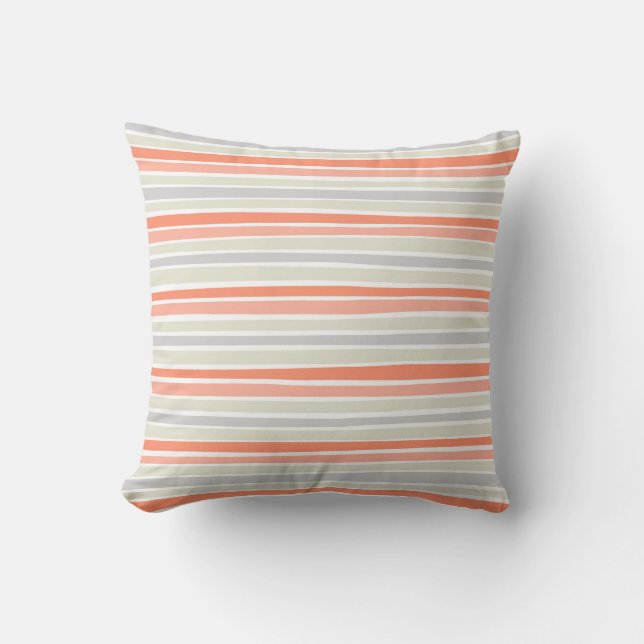 Coussin Rétros lignes irrégulières gris beige de corail de (Recto)
