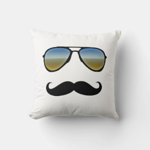 Coussin Rétros lunettes de soleil drôles avec la moustac