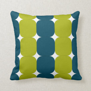 Coussin Rétros Teal et Chartreuse