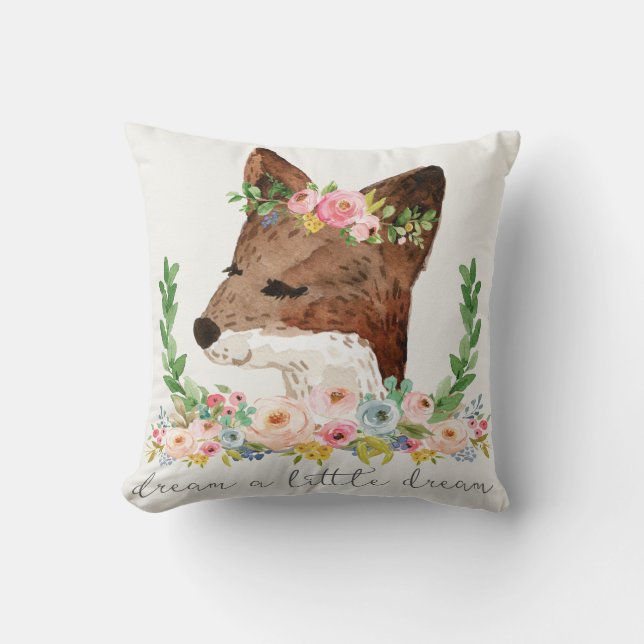 Coussin Rêve de région boisée de Fox de Boho un petit (Recto)