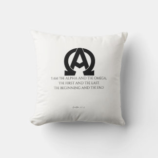 Coussin Revelation 22:13: "I am the Alpha and the Omega"