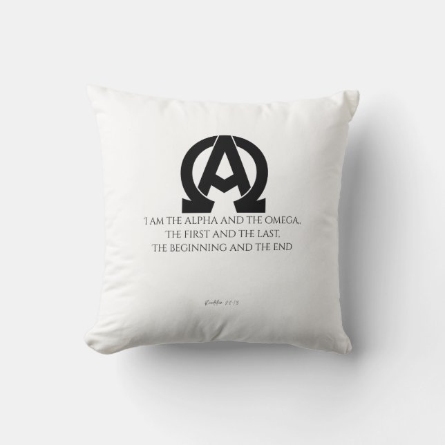Coussin Revelation 22:13: "I am the Alpha and the Omega" (Recto)