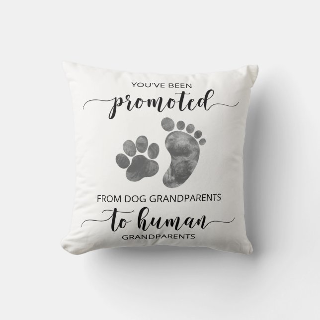 Coussin Révéler la grossesse aux grands-parents de chiens (Recto)