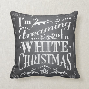 Coussin Rêver d'un Noël blanc vacances en tableau de bord