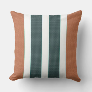 Coussin réversible à bande verte d'orange/de pin b