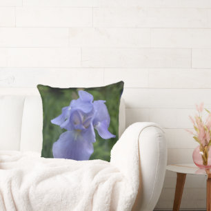 Coussin réversible à jeter avec Iris Pervenche