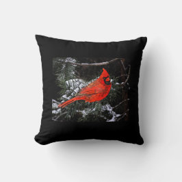 Coussin Réversible cardinal de Noël (noir)
