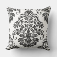 Coussin réversible damassé noire/grise de parties