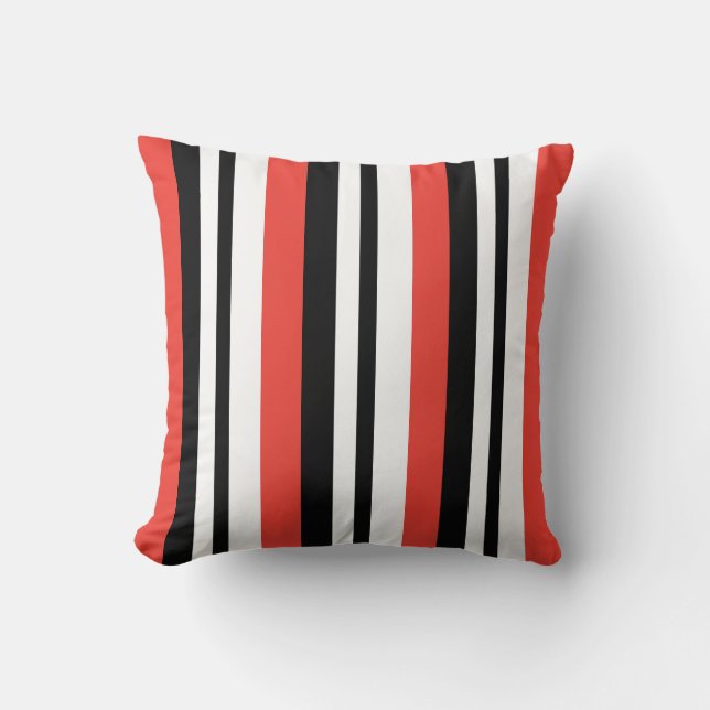 Coussin réversible de bande orange vive (Recto)
