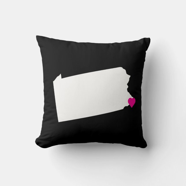 Coussin réversible de l'amour de l'état de la Penn (Recto)