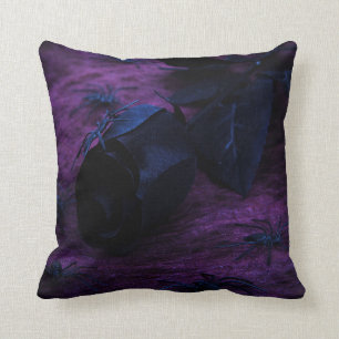 Coussin réversible de rose de noir