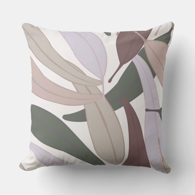Coussin réversible décoratif à feuilles multiples  (Recto)