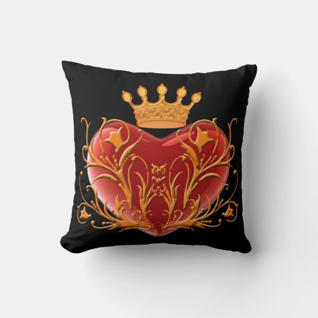 Coussin réversible du coeur Filigree de la Couronn (Recto)