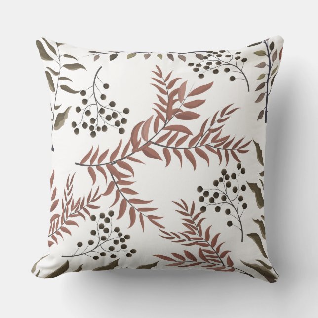 Coussin réversible floral clair marbre tan (Recto)