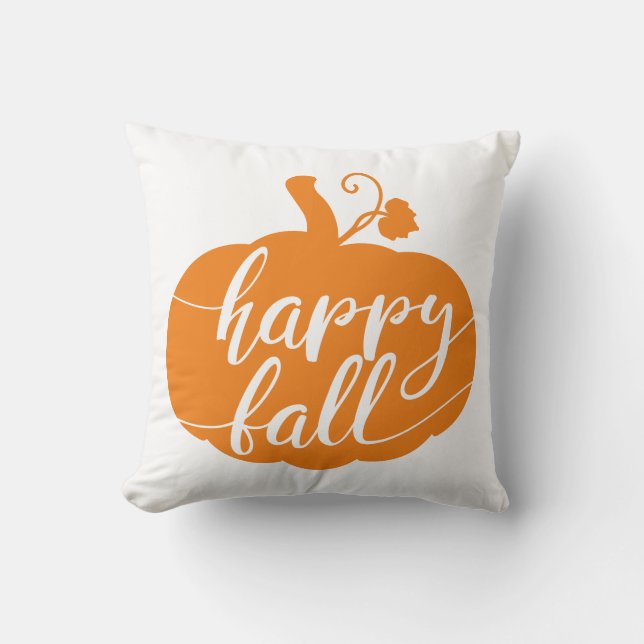 Coussin Réversible Happy Fall Citrouille (Recto)