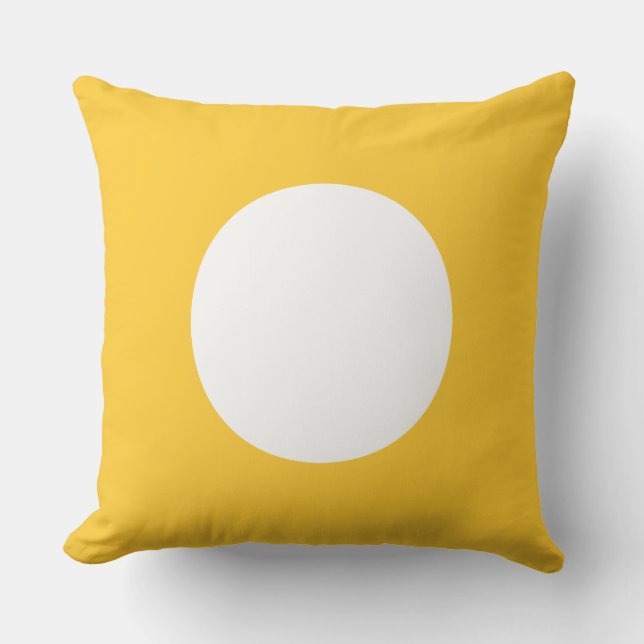 Coussin Réversible jaune et blanc de coucher du soleil de (Recto)