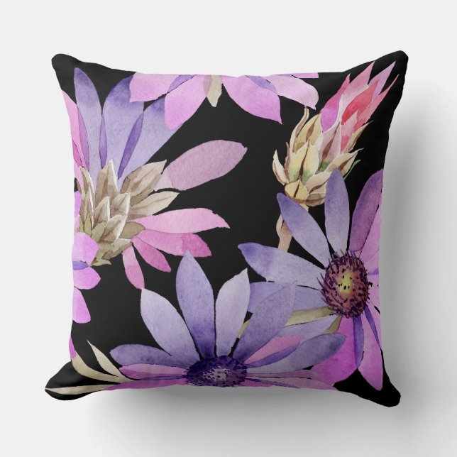 Coussin réversible noir/blanc violet (Recto)